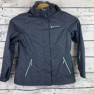 Free Country Women's [Size Medium] Black & Green‎ Hooded Jacket